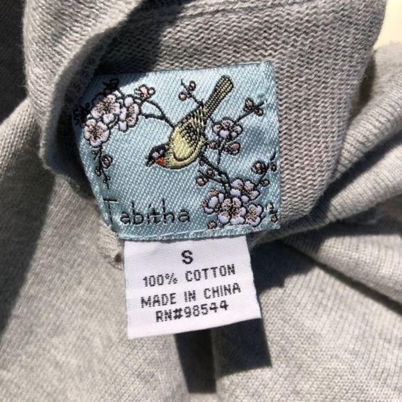 Anthropologie Tabitha Small Cardigan Sweater 3/4 Sleeve Gray Swift Current Top - Picture 7 of 7